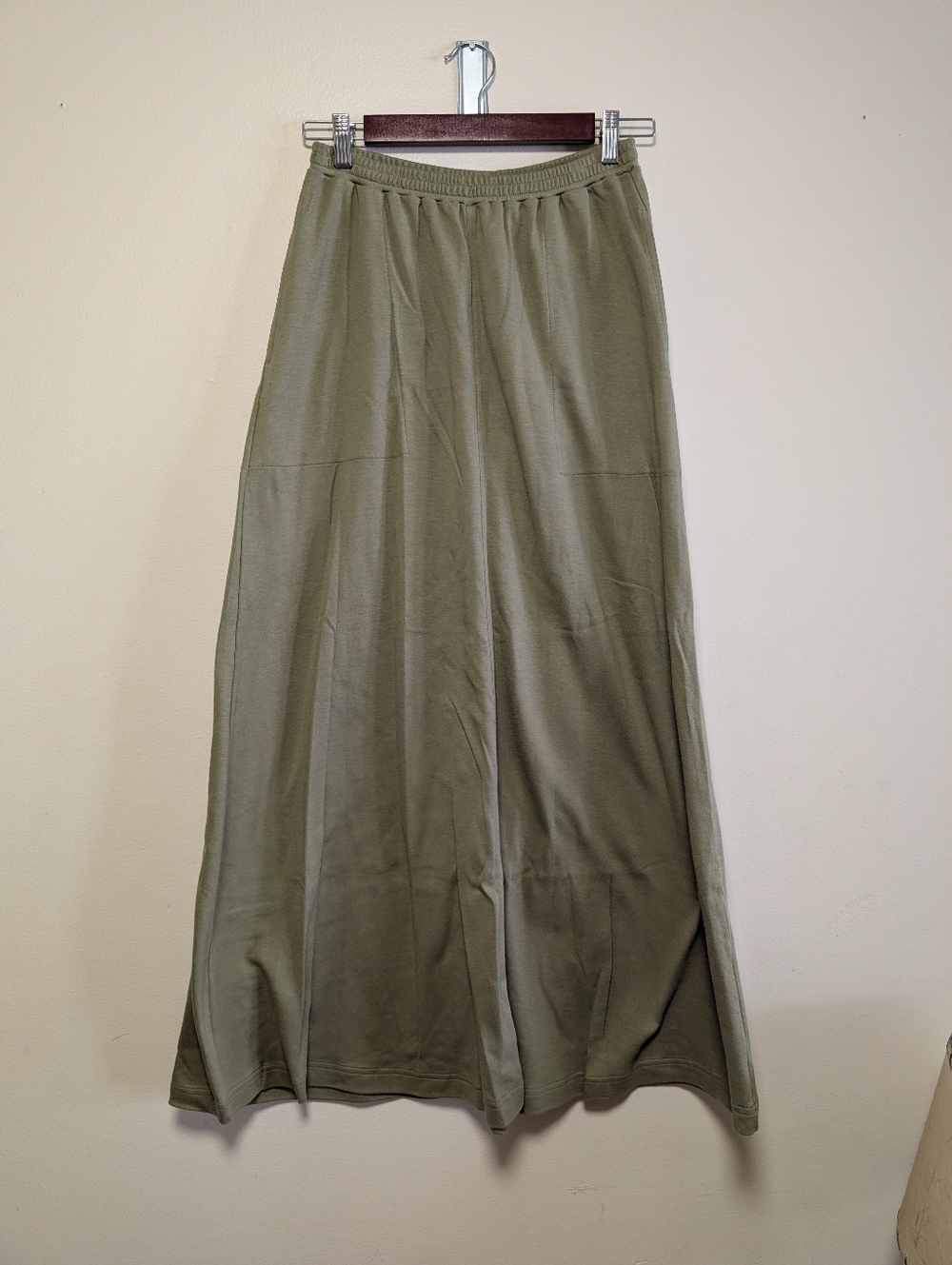 Peruvian Connection Pima Cotton Maxi Skirt Olive Green XS